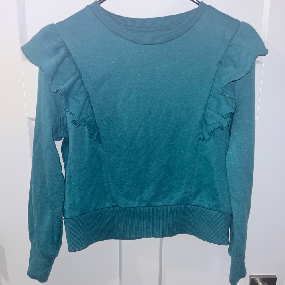 Teal top perfect for the winter and fall time! - Picture 2 of 5
